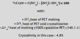 DSC-PET 소재 결정성 방정식