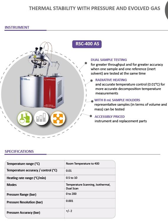 RSC-400 AS 가속열량계 (Rapid Screening Calorimeter) - 카타로그 이미지